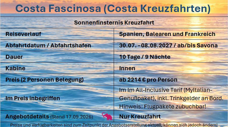 Sonnenfinsternis Cruise Fascinosa 300727
