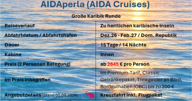 AIDAperla Karibik Dez-Feb27