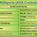 AIDAperla Karibik Dez-Feb27