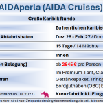 AIDAperla Karibikrunde Dez-Feb27