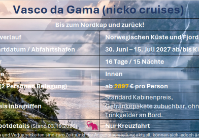 Nordland mit Nordkap! Nordland VDG 30Juni2027