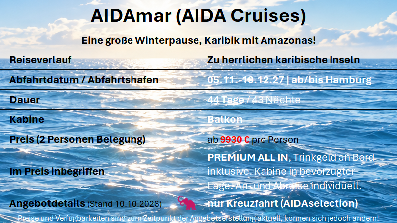 AIDAmar Karibik Amazonas 051127