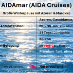 26 AIDAmar Azoren & Marokko Jan. 2028